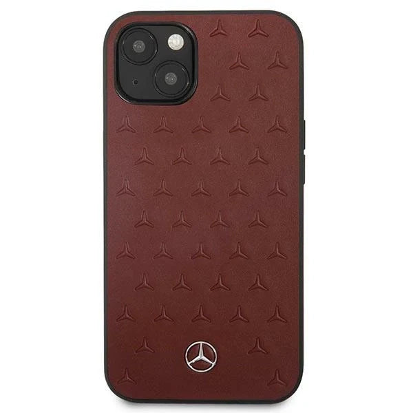 Mercedes MEHCP13MPSQRE iPhone 13 6,1’’ czerwony/red hardcase Leather Stars Pattern - Cell phone cases