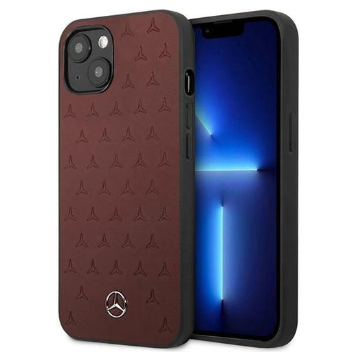 Mercedes MEHCP13MPSQRE iPhone 13 6,1’’ czerwony/red hardcase Leather Stars Pattern - Cell phone cases