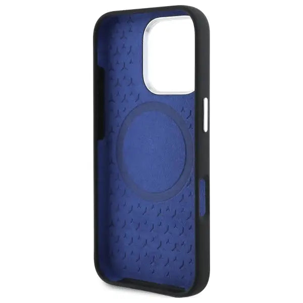 Mercedes Silicone Blue Stripe MagSafe iPhone 16 Pro Case - Black - Cell phone cases and covers<<<HurtelXML