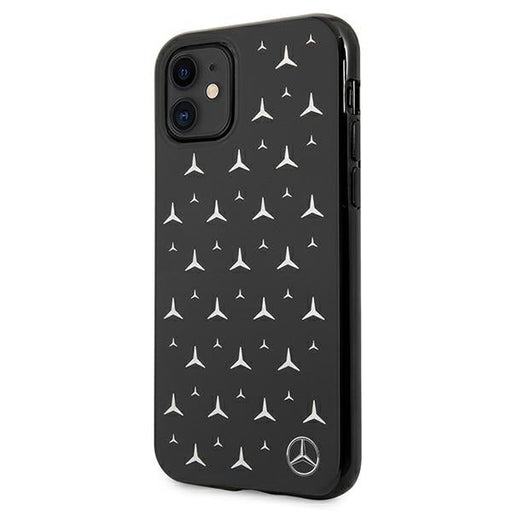 Mercedes Silver Stars Pattern Case for iPhone 11 / Xr - Black - Cell phone cases and covers<<<HurtelXML
