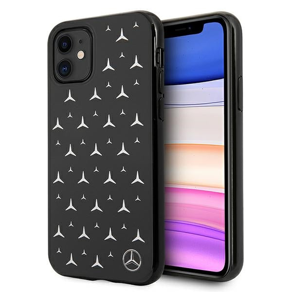 Mercedes Silver Stars Pattern Case for iPhone 11 / Xr - Black - Cell phone cases and covers<<<HurtelXML