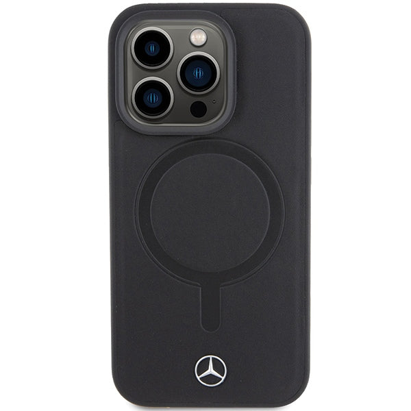 Mercedes Smooth Leather MagSafe case for iPhone 15 Pro - black - Cell phone cases and covers<<<HurtelXML