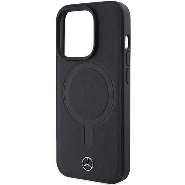 Mercedes Smooth Leather MagSafe case for iPhone 15 Pro - black - Cell phone cases and covers<<<HurtelXML