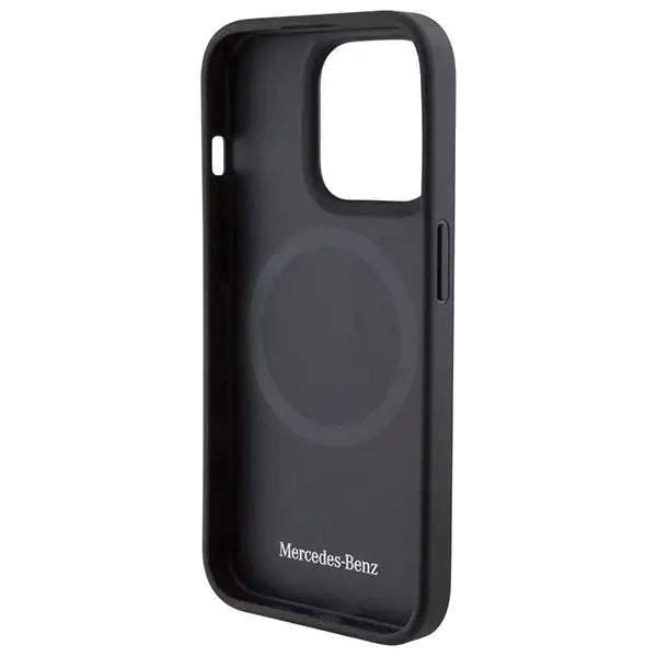 Mercedes Stripes Pattern Leather MagSafe case for iPhone 15 Pro Max - black - Cell phone cases and covers<<<HurtelXML