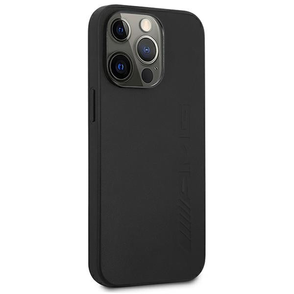 AMG AMHCP14LDOLBK iPhone 14 Pro 6.1 "black / black hardcase Leather Hot Stamped