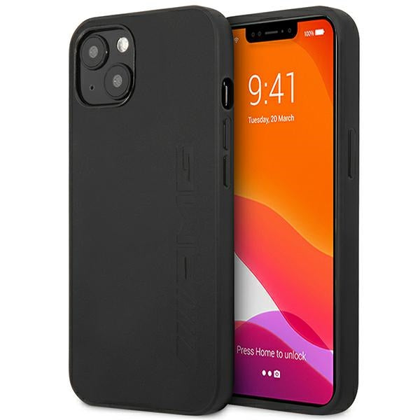 AMG AMHCP14MDOLBK iPhone 14 Plus 6.7 "black / black hardcase Leather Hot Stamped