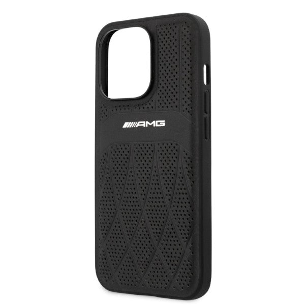 AMG Leather Curved Lines case for iPhone 13 Pro Max - black