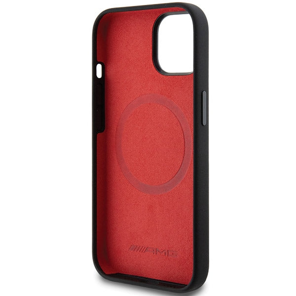 AMG Silicone Large Rhombuses Pattern MagSafe Case for iPhone 15 Plus / 14 Plus - Black