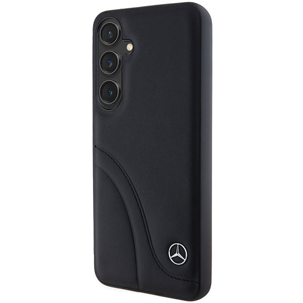 Mercedes Leather Curved Stitches case for Samsung Galaxy S24+ - black