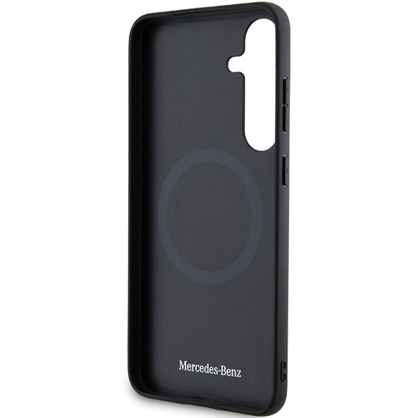 Mercedes Leather Debossed Line MagSafe case for Samsung Galaxy S24+ - black