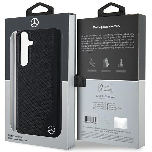 Mercedes Leather Debossed Line MagSafe case for Samsung Galaxy S24 - black