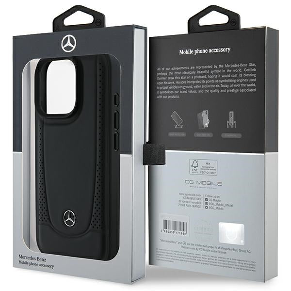 Mercedes Leather Urban Case for iPhone 16 Pro Max - Black