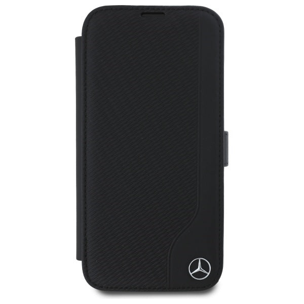 Mercedes Leather Wood Imitation iPhone 16 Case - Black