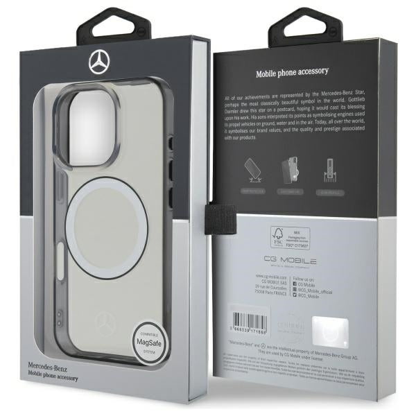 Mercedes Printed Logo MagSafe Case for iPhone 16 Pro - Clear