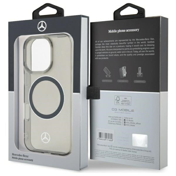 Mercedes Silver Ring MagSafe iPhone 16 Pro Case - Black