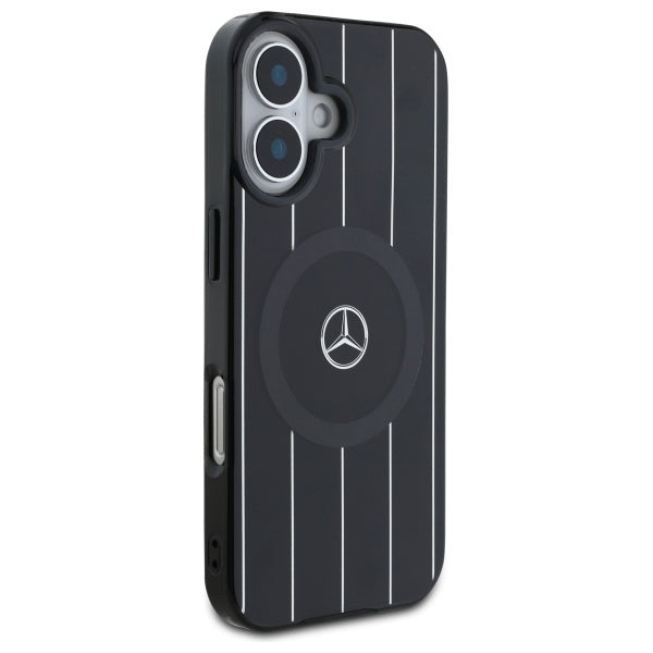 Mercedes MB Double Layer Crossed Lines MagSafe case for iPhone 16 - black