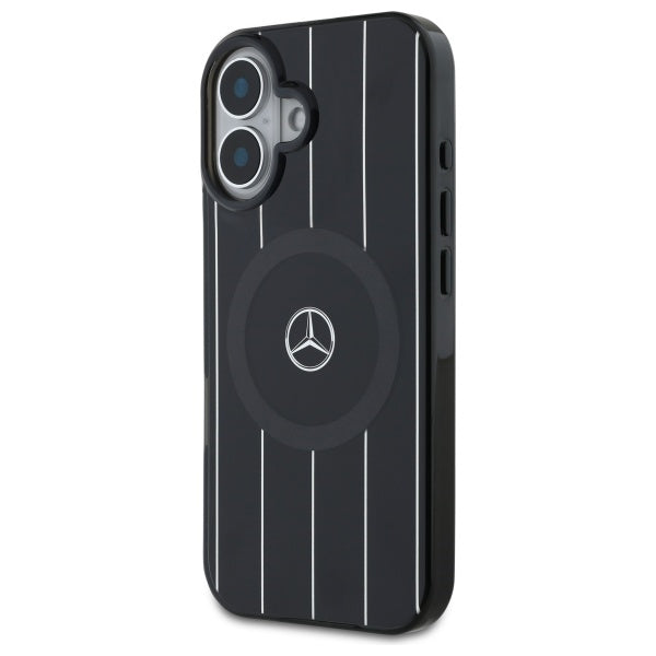 Mercedes MB Double Layer Crossed Lines MagSafe case for iPhone 16 - black