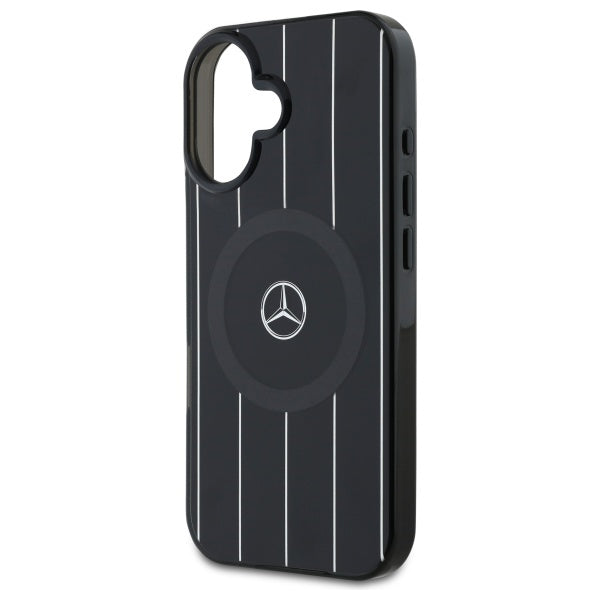 Mercedes MB Double Layer Crossed Lines MagSafe case for iPhone 16 - black