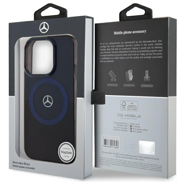 Mercedes MB Double Layer BiColor MagSafe Case for iPhone 16 Pro Max - Blue