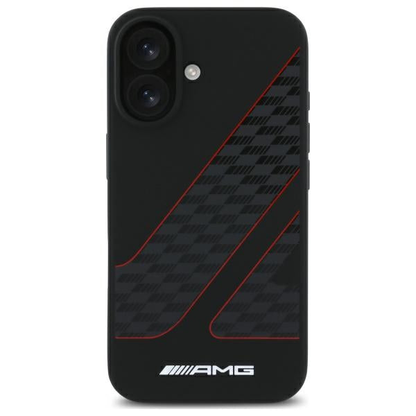 AMG Checkered Flag Pattern MagSafe iPhone 16 Case - Black