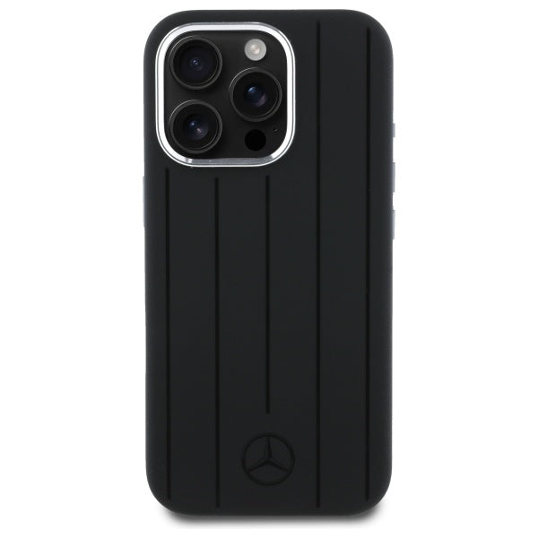 Mercedes MEHMP16L23SUVSK iPhone 16 Pro 6.3" black/black hardcase Silicone Vertical Tonal Stripes MagSafe