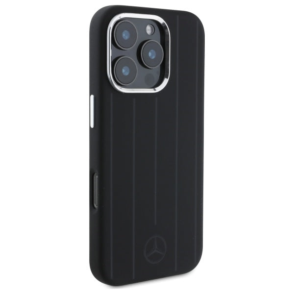 Mercedes MEHMP16L23SUVSK iPhone 16 Pro 6.3" black/black hardcase Silicone Vertical Tonal Stripes MagSafe