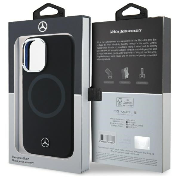 Mercedes MEHMP16S23SUTTK iPhone 16 6.1" black/black hardcase Silicone Tonal Logo MagSafe
