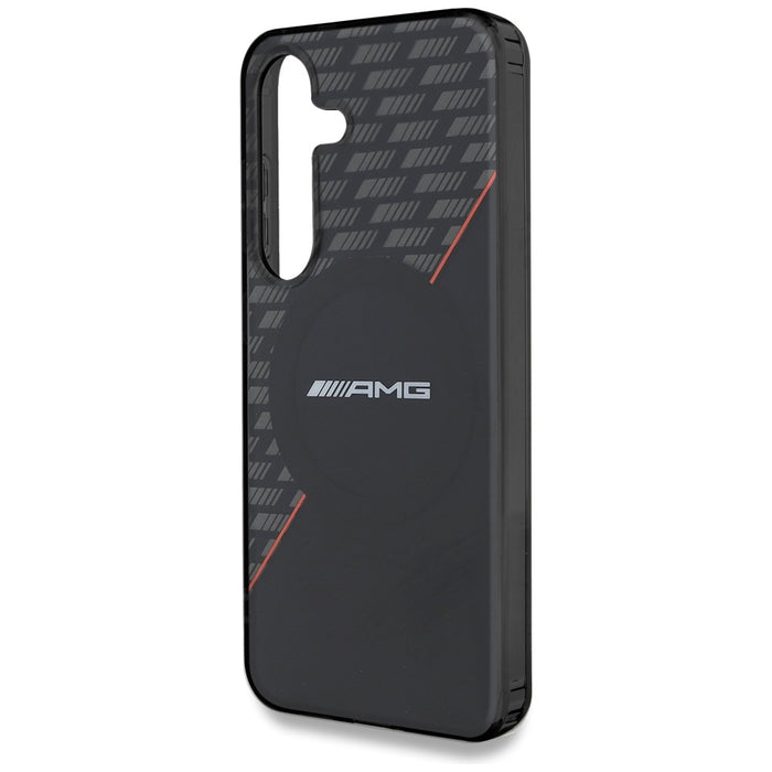 AMG Double Layer Rhombs MagSafe Case for Samsung Galaxy S25 - Black/Red