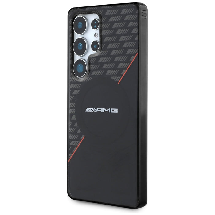 AMG Double Layer Rhombs MagSafe Case for Samsung Galaxy S25 Ultra - Black/Red