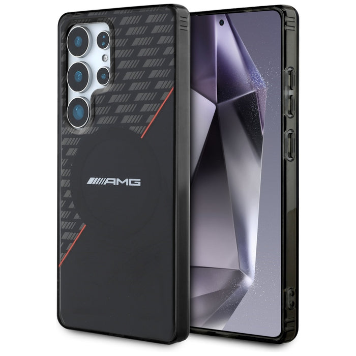 AMG Double Layer Rhombs MagSafe Case for Samsung Galaxy S25 Ultra - Black/Red