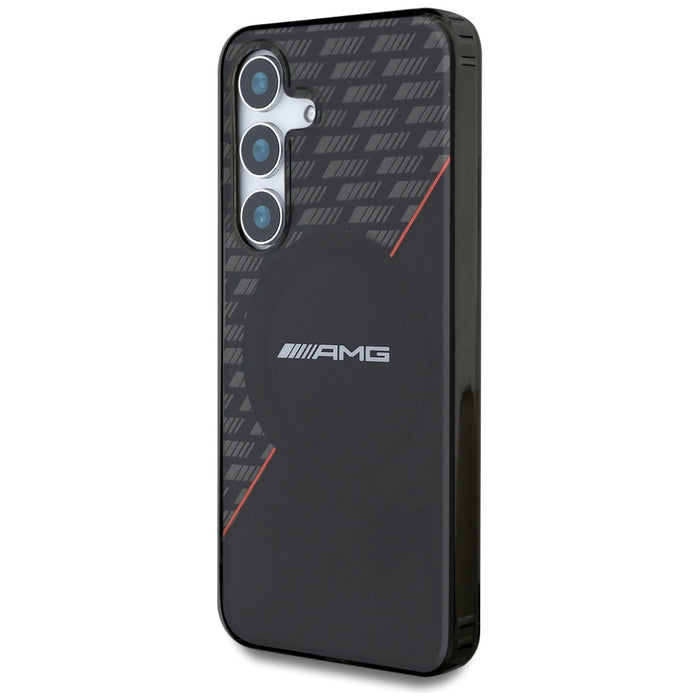 AMG Double Layer Rhombs MagSafe Case for Samsung Galaxy S25+ - Black/Red