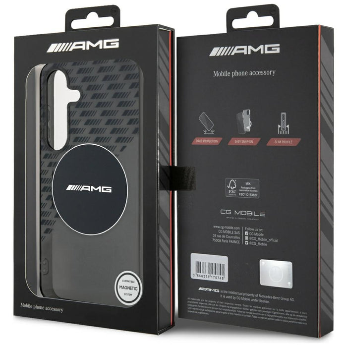 AMG Transparent Rhombs MagSafe Case for Samsung Galaxy S25 - Black