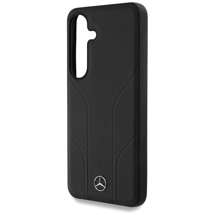 Mercedes Leather Debossed Lines MagSafe case for Samsung Galaxy S25 - black