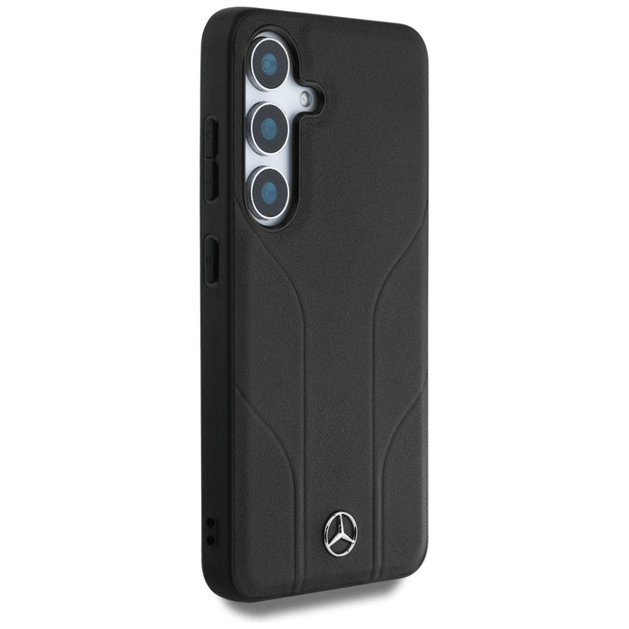 Mercedes Leather Debossed Lines MagSafe case for Samsung Galaxy S25+ - black