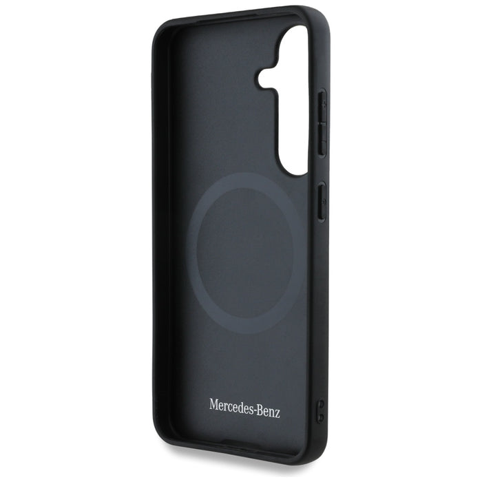 Mercedes Leather Debossed Lines MagSafe case for Samsung Galaxy S25+ - black