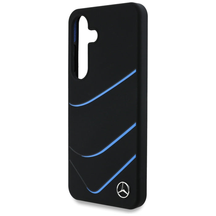 Mercedes Silicone Contrasted Curves MagSafe Case for Samsung Galaxy S25 - Black