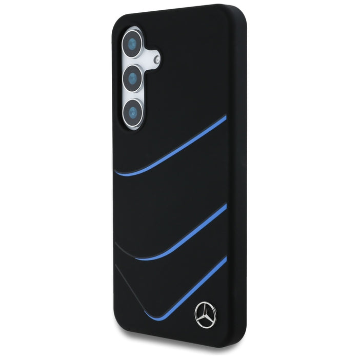 Mercedes Silicone Contrasted Curves MagSafe Case for Samsung Galaxy S25 - Black
