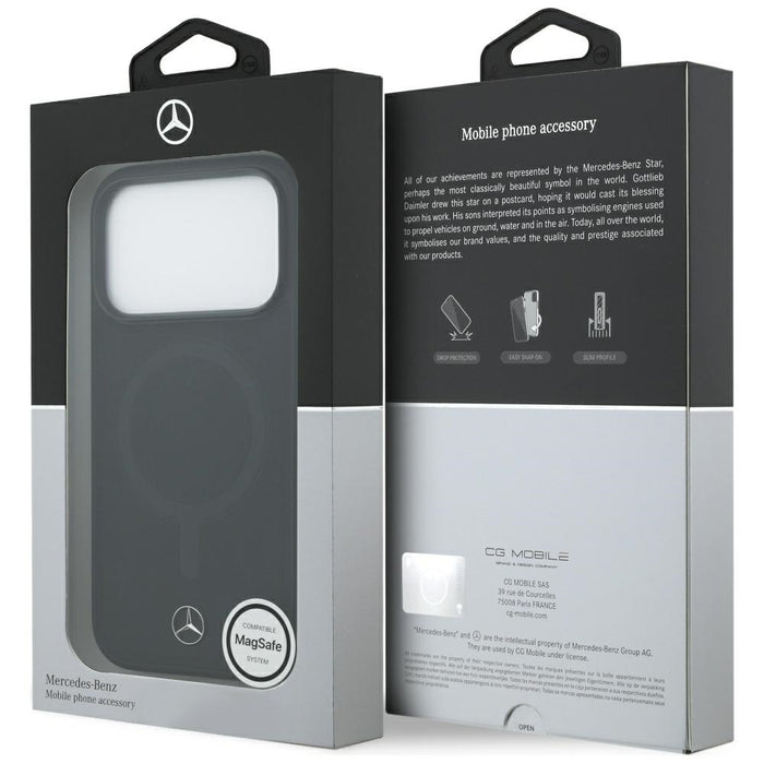 Mercedes Plain Smooth Leather MagSafe Case for iPhone 17 Pro - Black