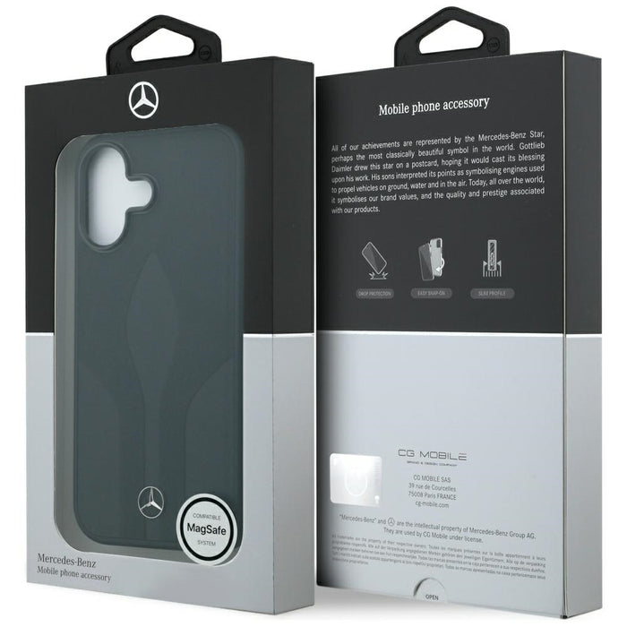 Mercedes Leather The Move MagSafe case for iPhone 17 - black