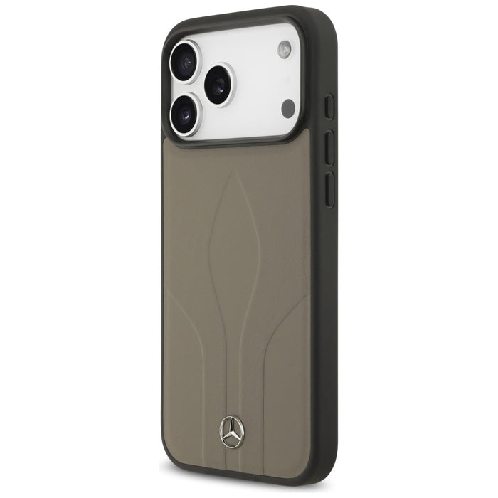 Mercedes Leather The Move MagSafe Case for iPhone 17 Pro Max - Beige