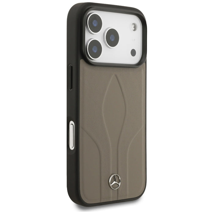 Mercedes Leather The Move MagSafe Case for iPhone 17 Pro - Beige