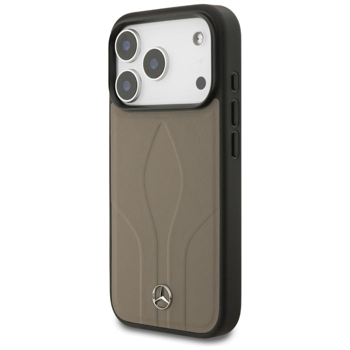 Mercedes Leather The Move MagSafe Case for iPhone 17 Pro - Beige