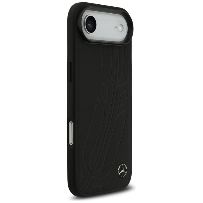 Mercedes Leather Large Laurel Leave MagSafe case for iPhone Air - black