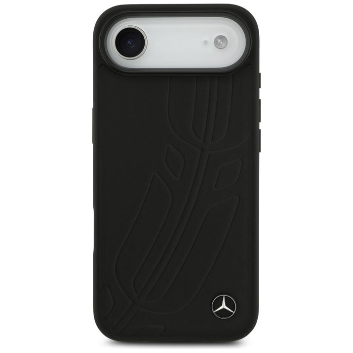 Mercedes Leather Large Laurel Leave MagSafe case for iPhone Air - black