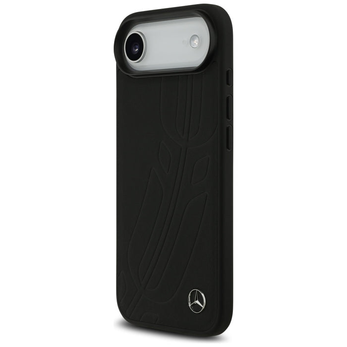 Mercedes Leather Large Laurel Leave MagSafe case for iPhone Air - black