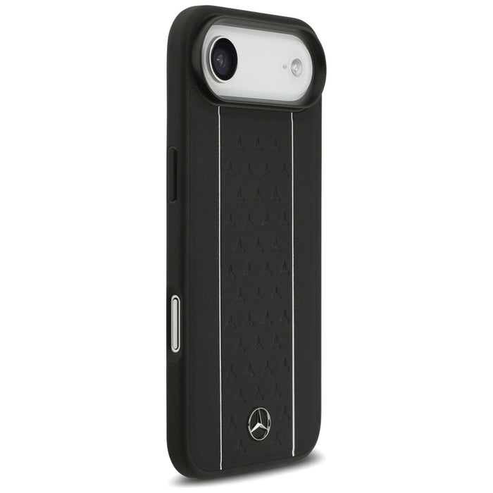 Mercedes Leather Star Pattern Stripes MagSafe case for iPhone Air - black