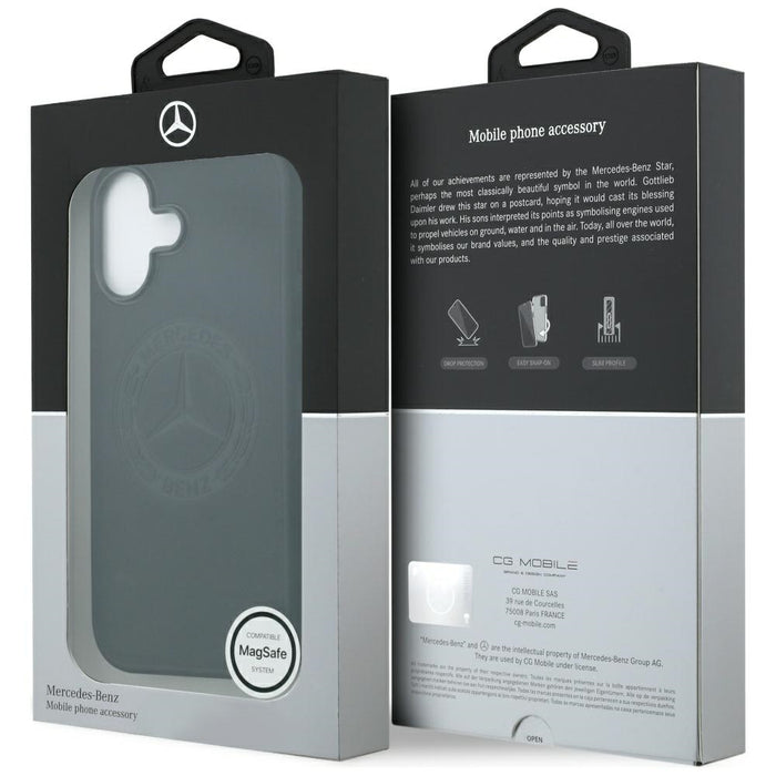 Mercedes Leather Vintage Logo MagSafe Case for iPhone 17 - Black