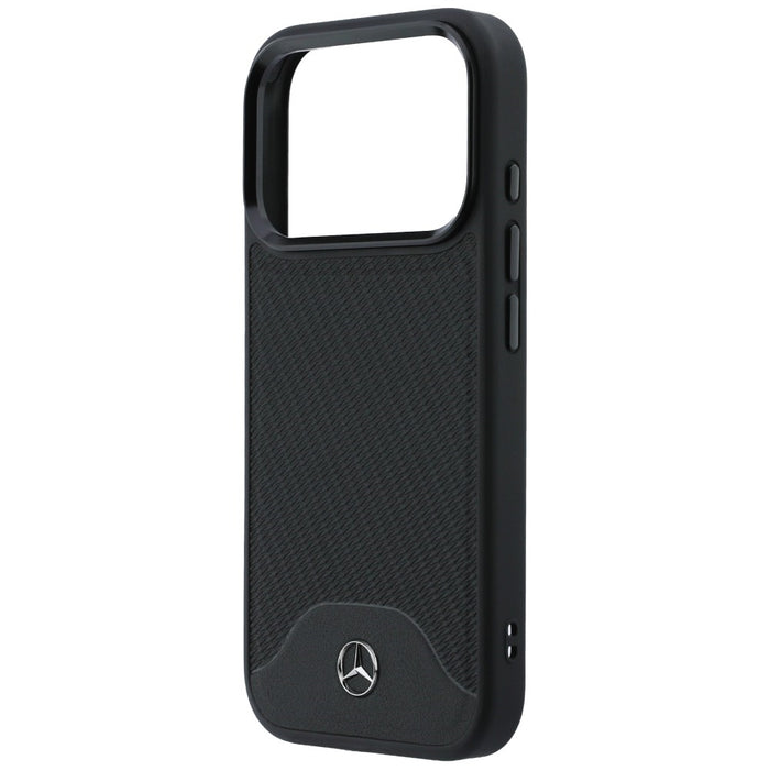Mercedes Leather Wood Effect and Curve MagSafe case for iPhone 17 Pro Max - black