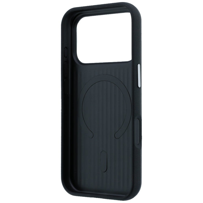 Mercedes Leather Semi Wrap Iconic Line MagSafe Case for iPhone 17 Pro - Black