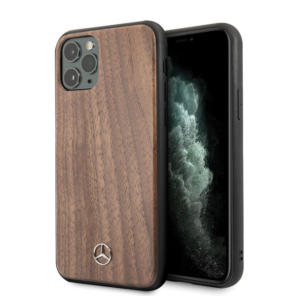 Mercedes Wood Line Walnut Case for iPhone 11 Pro Max - Brown